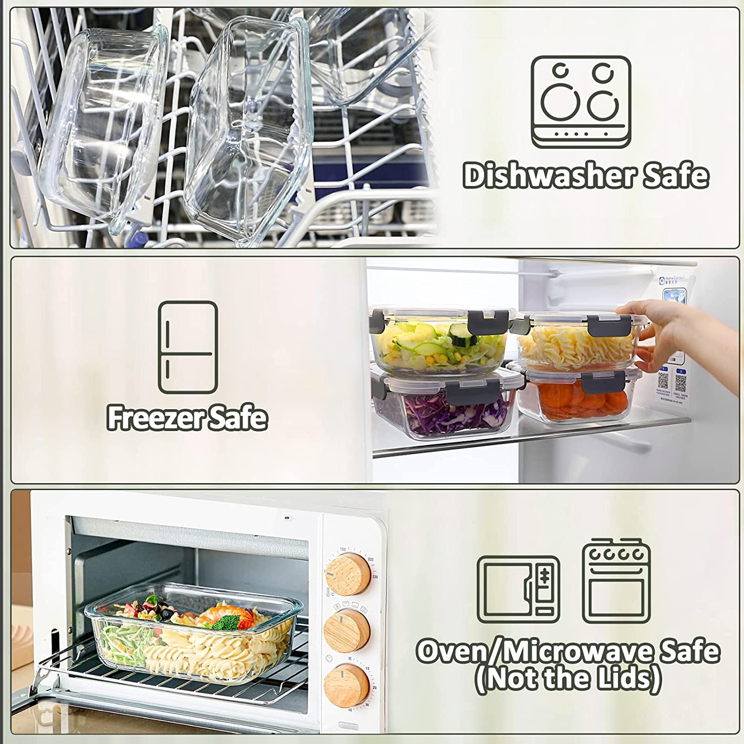 [8 Packs,30 Oz]Glass Meal Prep Containers,Mcirco Glass Food Storage Containers,Airtight Glass Lunch Containers with Lids - Bpa-Free Microwave, Oven, Freezer and Dishwasher Safe