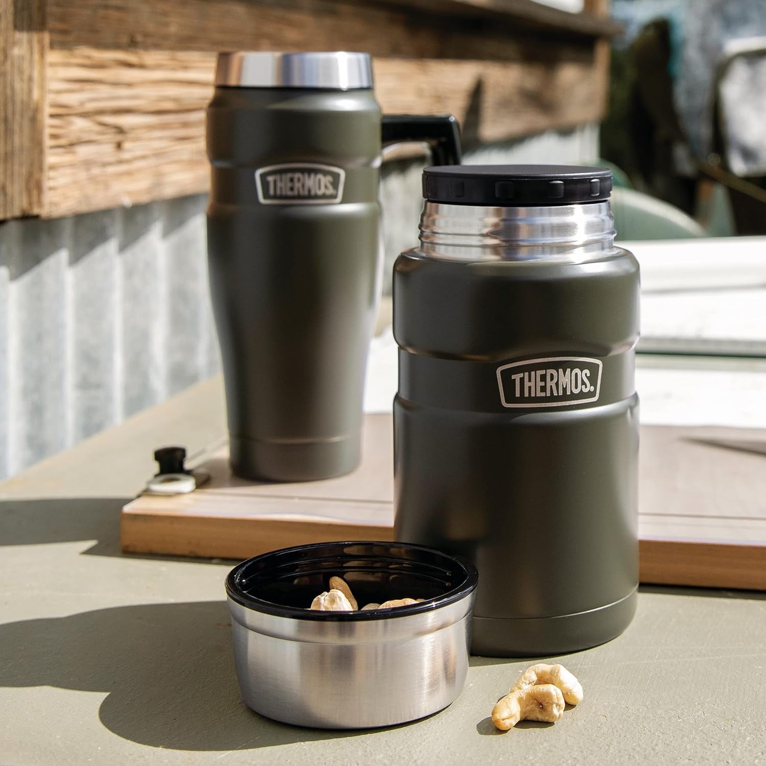 Stainless King Vacuum-Insulated Food Jar, 24 Ounce, Army Green