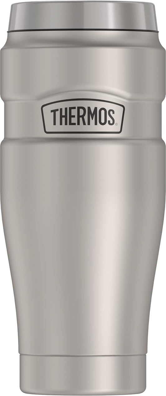 Stainless King Vacuum-Insulated Travel Tumbler, 16 Ounce, Matte Steel